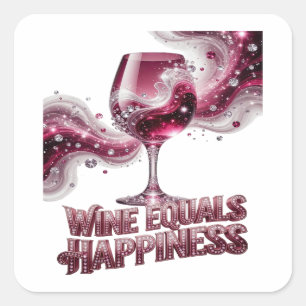 Adesivo Quadrado Design de decalque de VINHO ROSA PERSONALIZADO É I