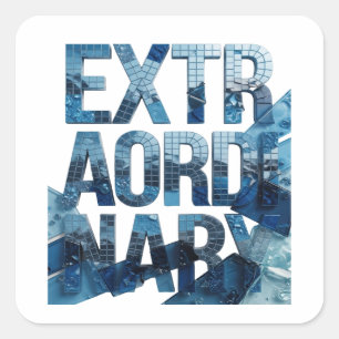 Adesivo Quadrado Design de decalque EXTRAORDINÁRIO Snappy Blue
