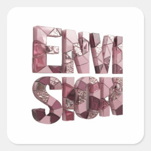 Adesivo Quadrado Design de decalque personalizado rosa ENVISIONATIO
