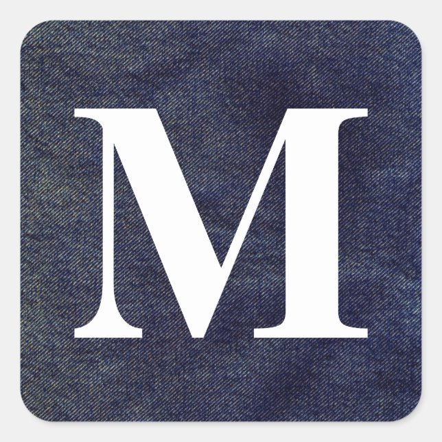 Adesivo Quadrado Design de Denim Lavado #7 @ Emporio Moffa (Frente)