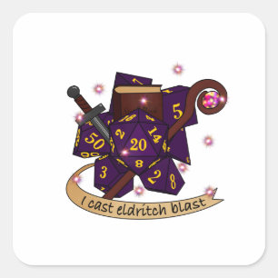Adesivo Quadrado Design de Dice de Warlock