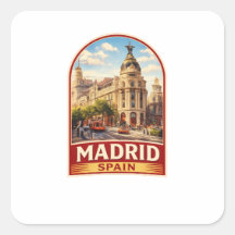 Design de estilo de pôster de viagem Vintage Madri