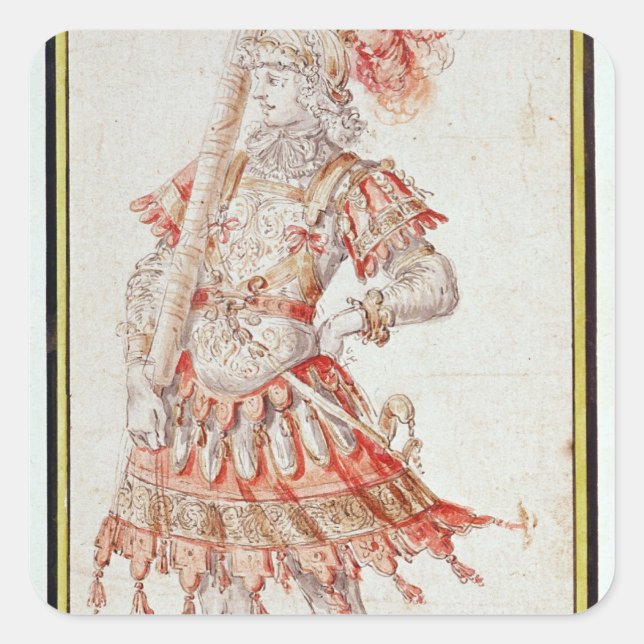 Adesivo Quadrado Design de fantasia para Carousel, c.1662 (Frente)