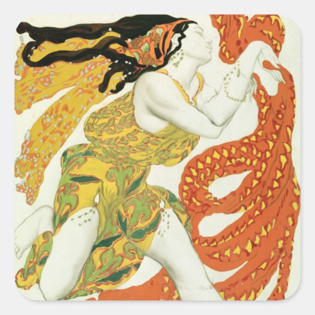 Adesivo Quadrado Design de fantasia para um bacchante em 'Narcisse' (Frente)