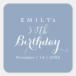 Adesivo Quadrado Design de festa de aniversário com tipografia mini