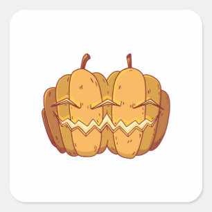 Adesivo Quadrado Design de Jack O Lantern para Halloween
