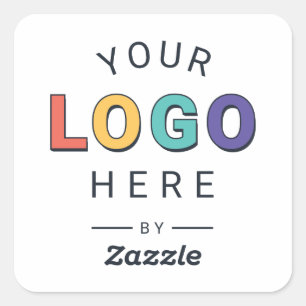 Adesivo Quadrado Design de Logo de Marca Personalizado