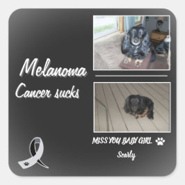 Adesivo Quadrado Design de Memória de Pet com Melanoma Suave