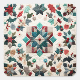 Adesivo Quadrado Design de Natal Inclinado