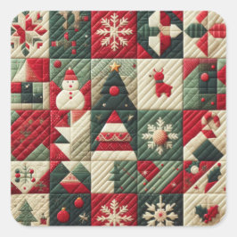 Adesivo Quadrado Design de Natal Inclinado