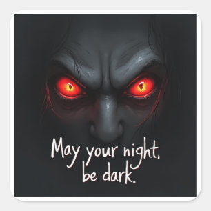 Adesivo Quadrado Design de Olhos Vermelhos Spooky