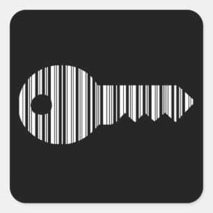 Adesivo Quadrado Design de Padrão de Código de Barras de CÓDIGO