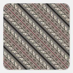 Adesivo Quadrado Design de padrões decorativo ukrainiano