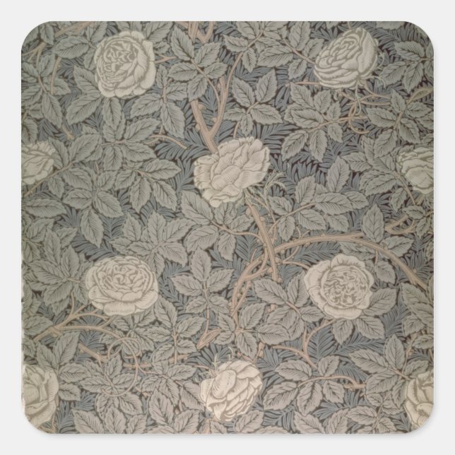 Adesivo Quadrado design de papel de parede 'Rosa-90' (Frente)