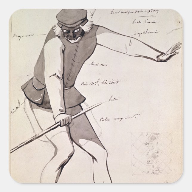 Adesivo Quadrado Design de roupa para um Acrobat (Frente)