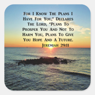 ADESIVO QUADRADO DESIGN DE SCRIPTURE SERENE SUNRISE JEREMIAH 29:11