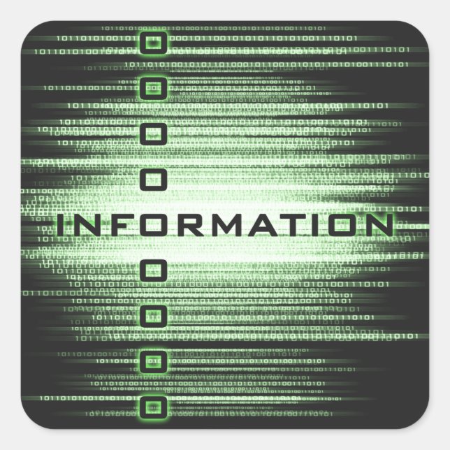 Adesivo Quadrado Design de texto de informações (Frente)