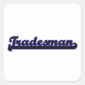Adesivo Quadrado Design de Trabalho Clássico do Comerciante