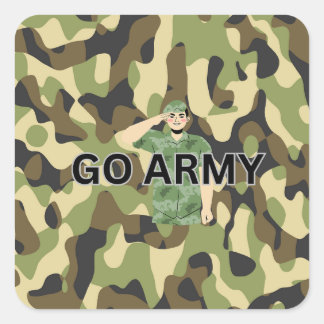 Adesivo Quadrado Design de uniforme verde do exército