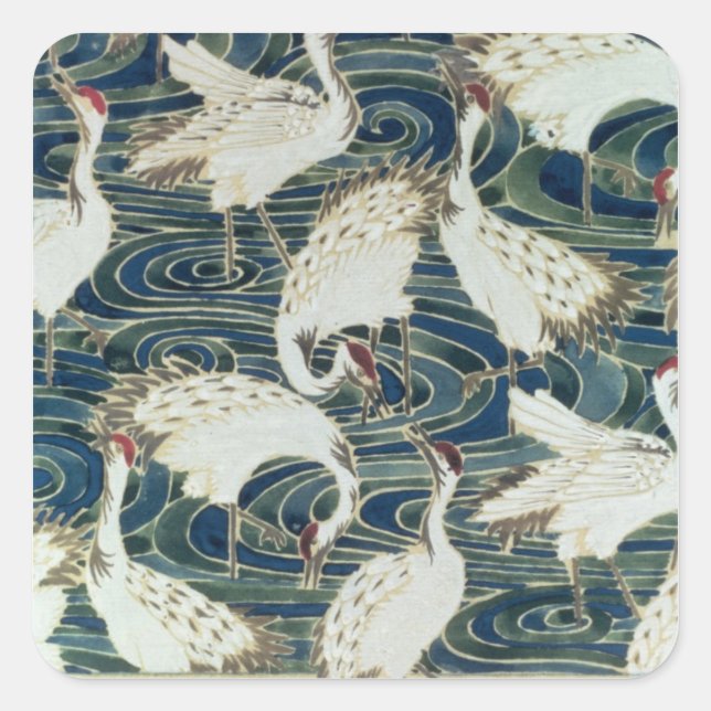 Adesivo Quadrado Design de wallpaper, pelo Silver Studio, c.1890 (Frente)