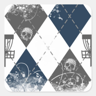 Adesivo Quadrado Design do Disk Golf Argyle
