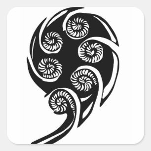 Adesivo Quadrado design do koru do aotearoa