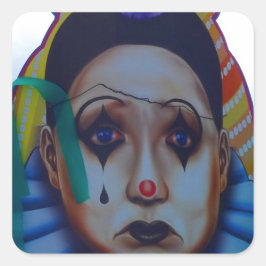 Adesivo Quadrado Design do Palhaço de Carnaval