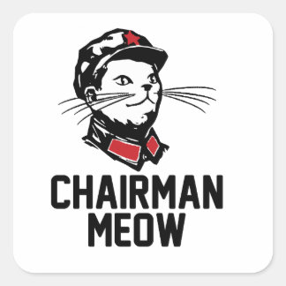 Adesivo Quadrado Design do Presidente Meow (Mao)