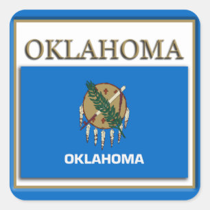 Adesivo Quadrado Design do Sinalizador do Estado de Oklahoma