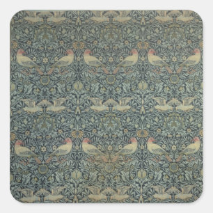 Adesivo Quadrado Design do tecido da pomba e do Rose, c.1879