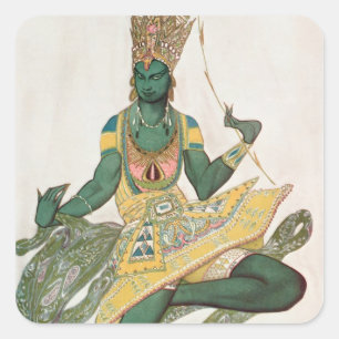 Adesivo Quadrado Design do traje para Nijinsky como 'o God azul