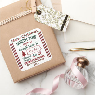 Adesivo Quadrado Design Expresso do Polo Norte charmoso