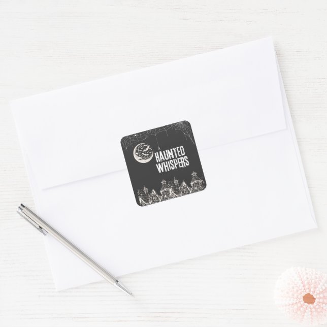 Adesivo Quadrado Design Feliz Halloween (Envelope)