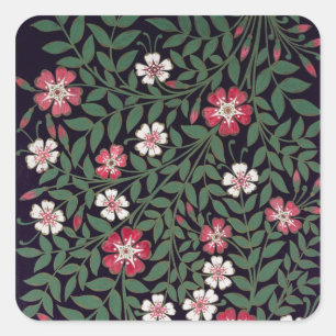 Adesivo Quadrado Design floral por J. Owen, 1863