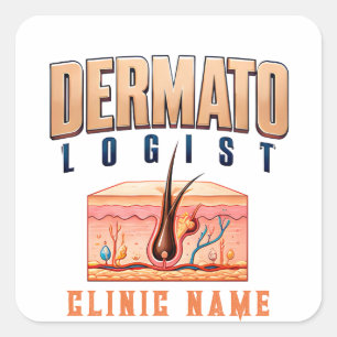 Adesivo Quadrado Design Médico de Cuidados com a Pele Dermatologist