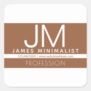 Adesivo Quadrado Design mínimo profissional moderno   Castanho e Br