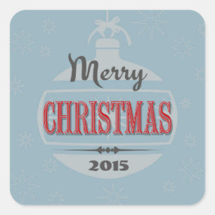 Adesivo Quadrado design natal vintage