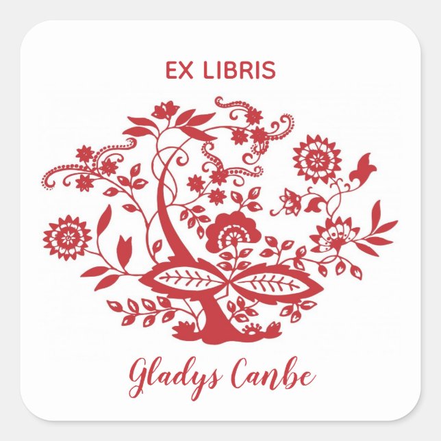 Adesivo Quadrado Design Ornamental Ornamental Editável (Frente)