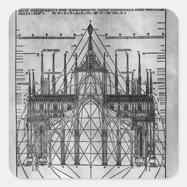 Adesivo Quadrado Design para a Catedral de Milão (Frente)