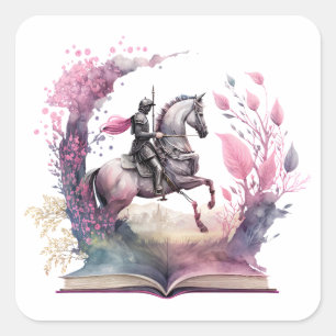 Adesivo Quadrado Design para Amantes de Livros de Fantasia