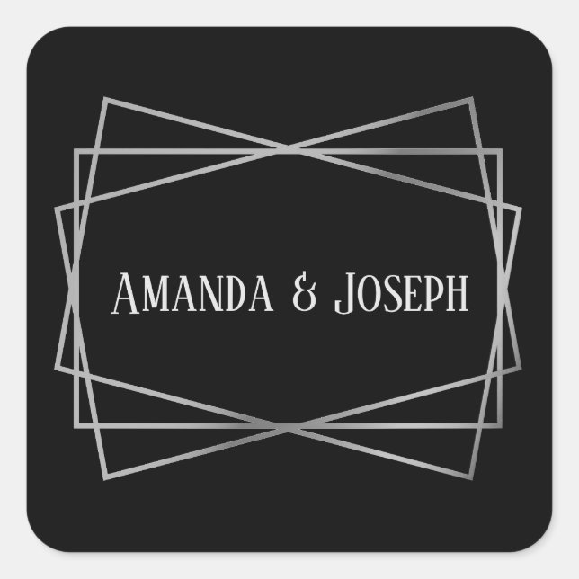 Adesivo Quadrado Design Preto e Cinza do médio - Pente Quadrado (Frente)