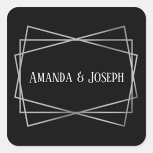 Adesivo Quadrado Design Preto e Cinza do médio - Pente Quadrado