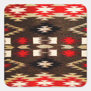 Adesivo Quadrado Design tribal americano nativo