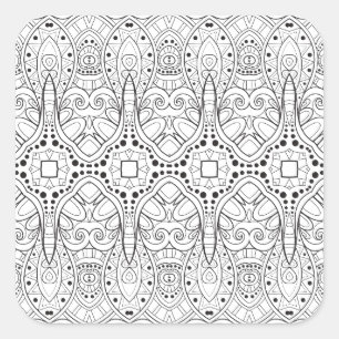 Adesivo Quadrado Design tribal de Zendoodle