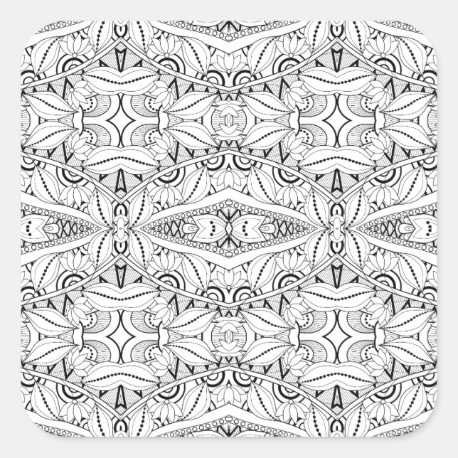 Adesivo Quadrado Design tribal inspirado (Frente)