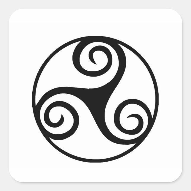 Adesivo Quadrado Design Triskele Celta Tradicional (Frente)