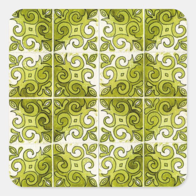 Adesivo Quadrado Design Verde 2 - Roteiros (Frente)