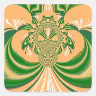 Adesivo Quadrado Design verde amarelo.