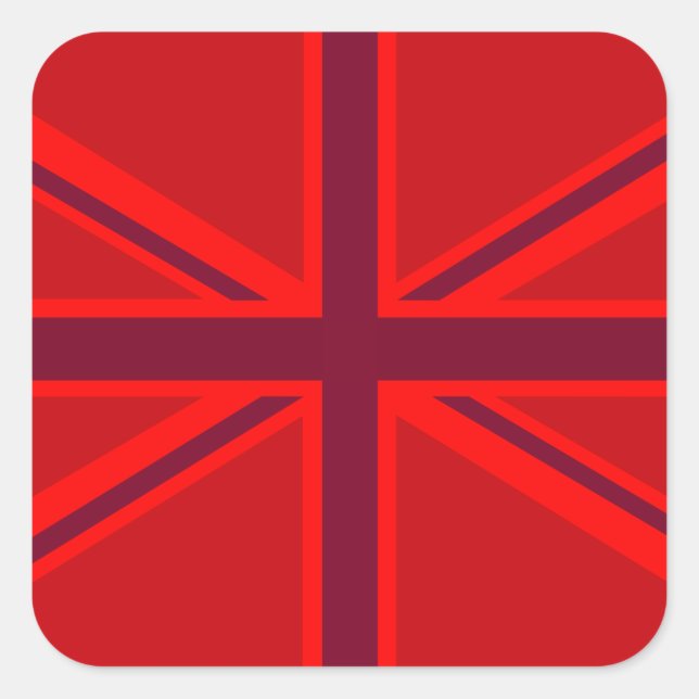 Adesivo Quadrado Design vermelho de Union Jack do acento (Frente)