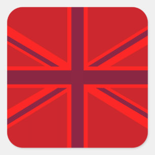 Adesivo Quadrado Design vermelho de Union Jack do acento